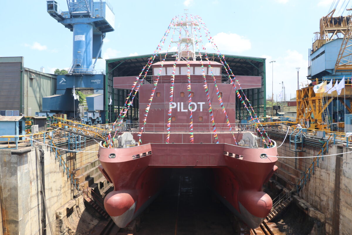 COLOMBO DOCKYARD PLC LAUNCHES PILOT STATION VESSEL BEING BUILT FOR GENERAL COMPANY FOR PORTS OF IRAQ THROUGH TOYOTA TSUSHO CORPORATION OF JAPAN